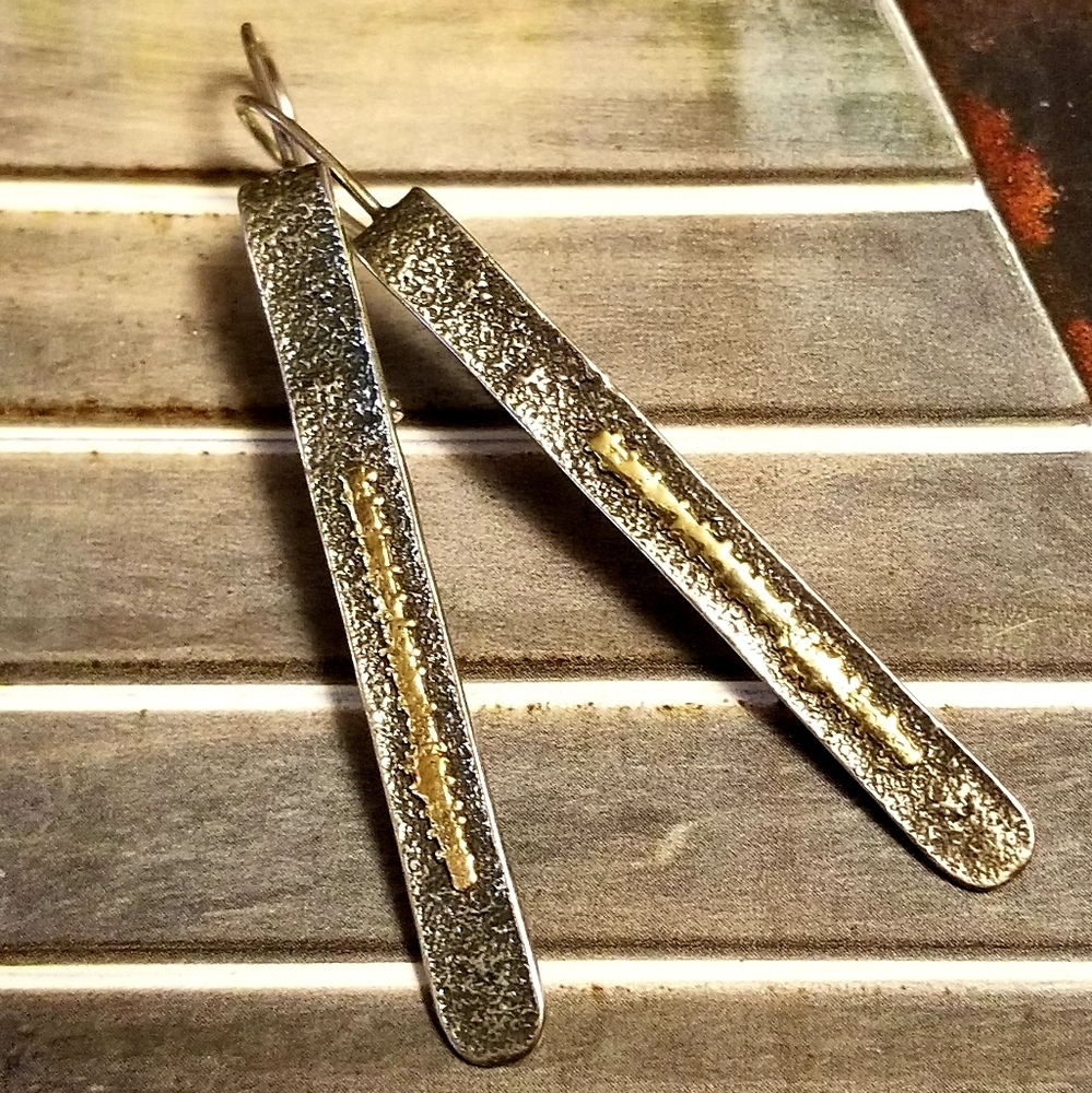 Rare Silpada Sterling Silver & 9k Gold Earrings - Picture 4 of 10